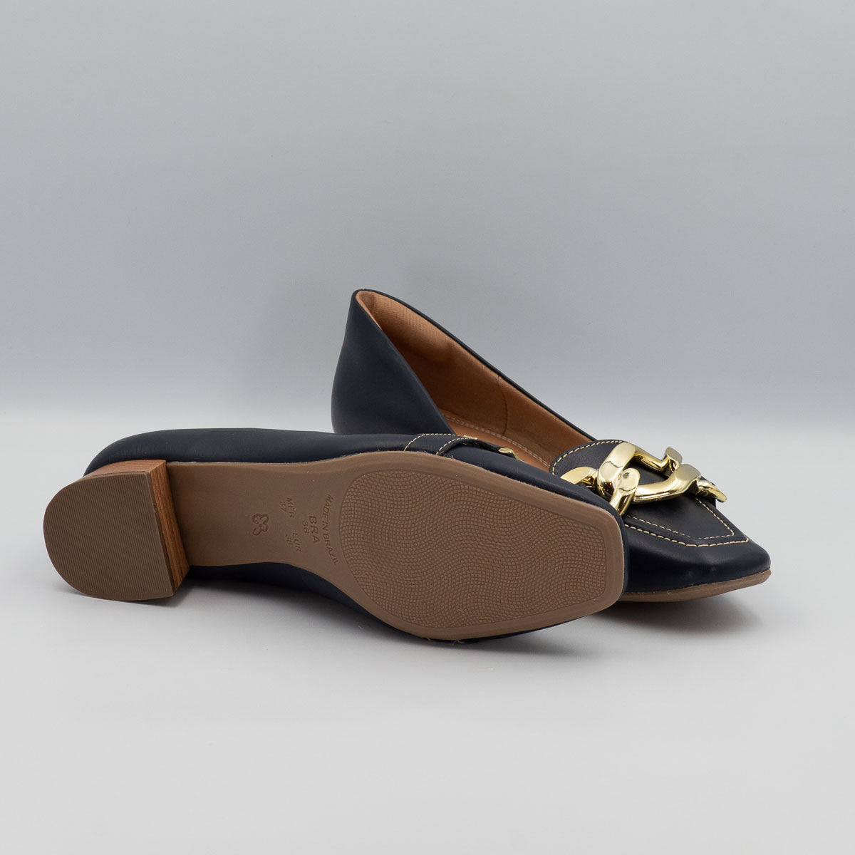 Coentro pumps - bottom sole view vegetal deep sea blue Terraloom