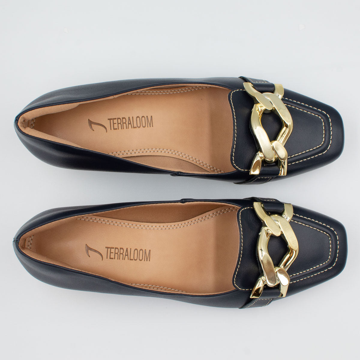 Coentro pumps - top view vegetal deep sea blue Terraloom