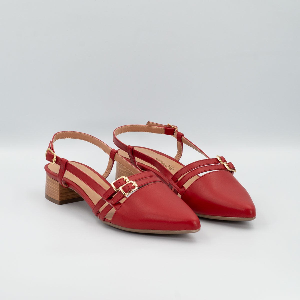 Comfortable Terraloom Acerola vegetal pomegranate slingback pointed pumps - pair view