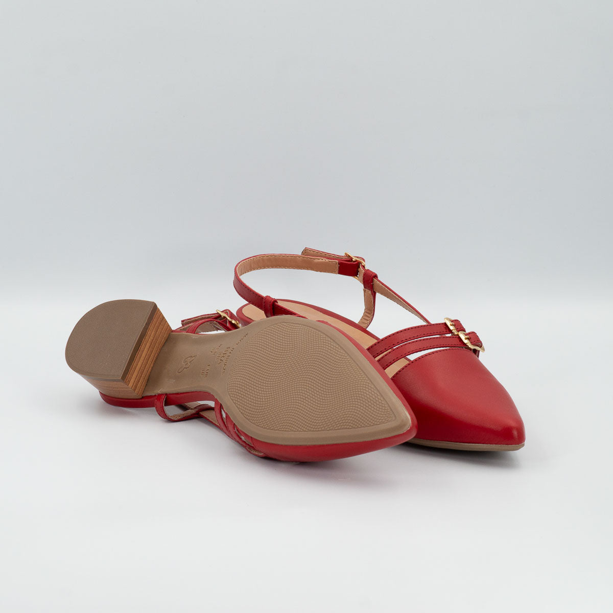 Acerola pumps - bottom sole view vegetal pomegranate Terraloom
