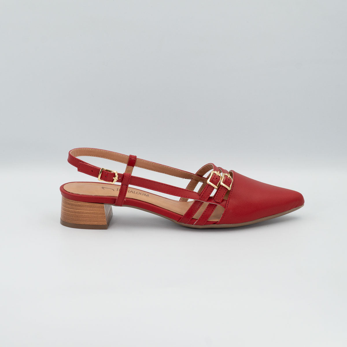 Terraloom Acerola pumps - right side profile view vegetal pomegranate