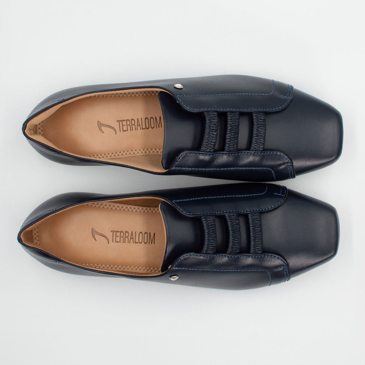 Pau-Brasil shoes - top view vegetal deep sea blue Terraloom