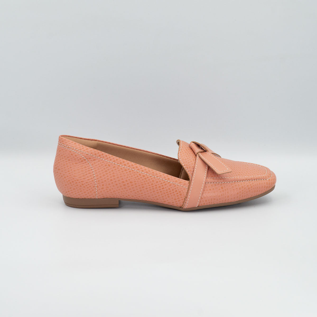 Terraloom Caju loafers - right side profile view scale peach