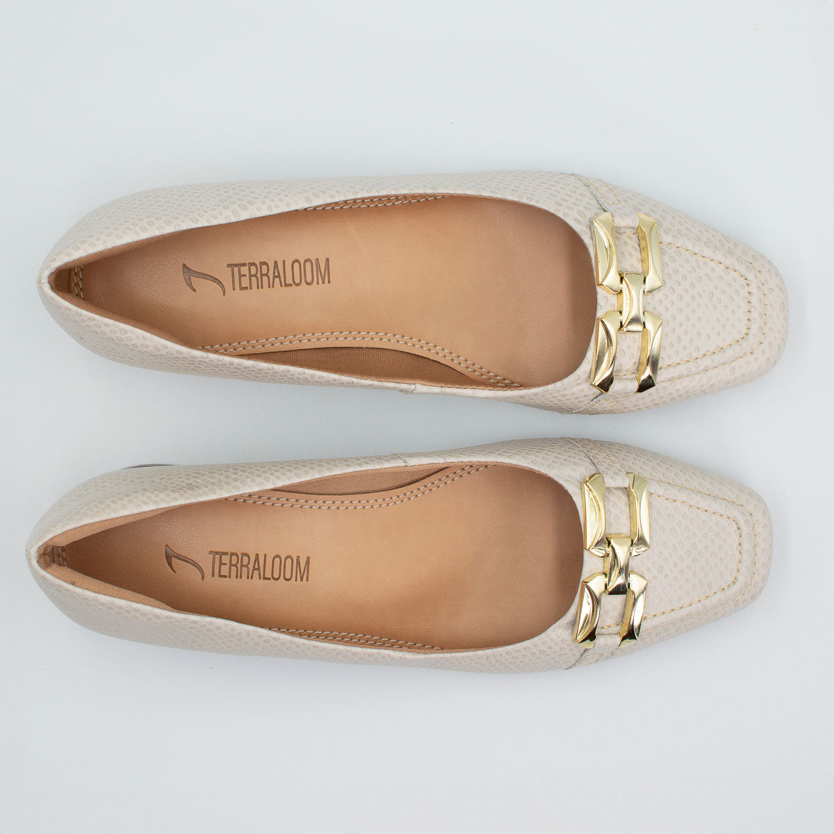 Manjericão pumps - top view scale off-white Terraloom