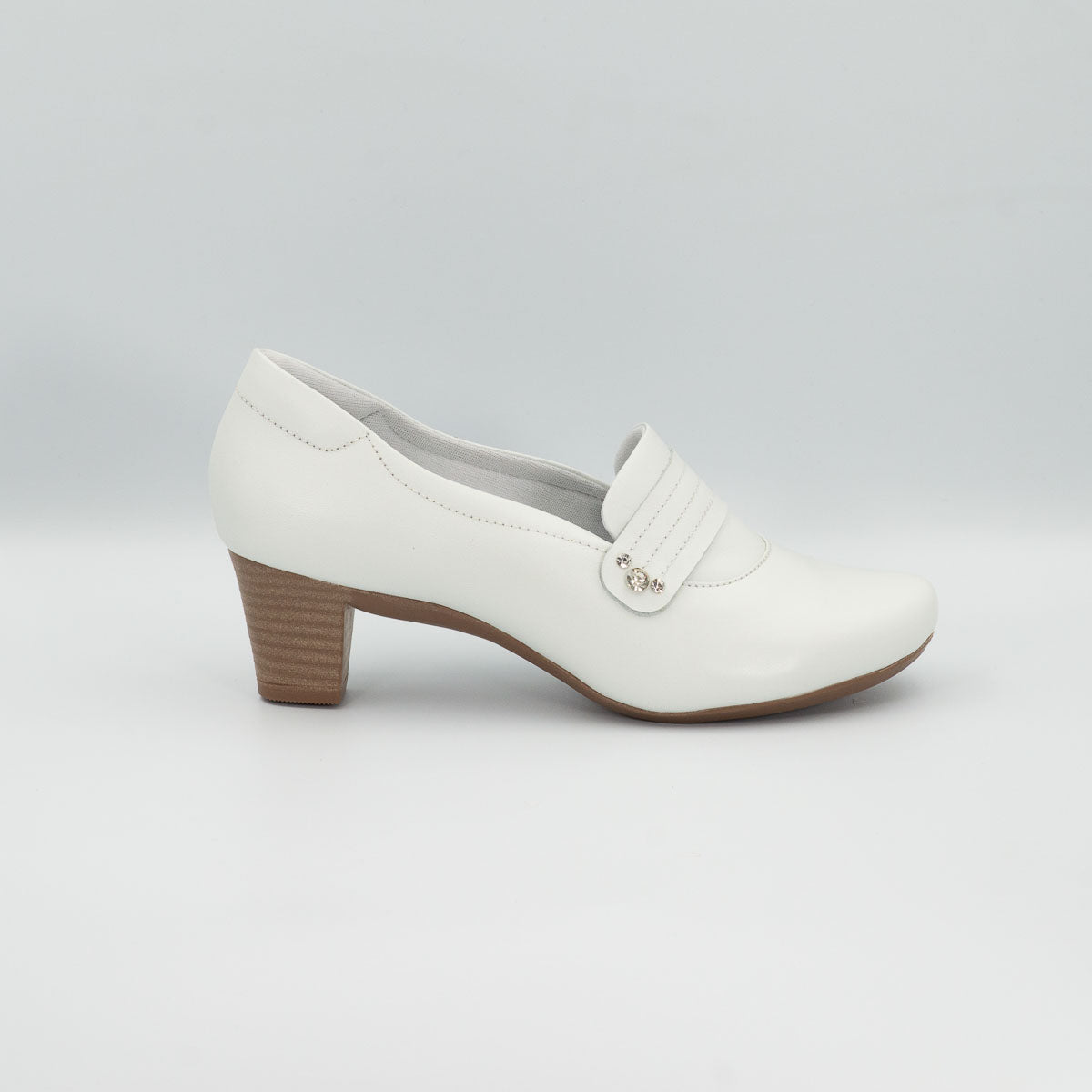 Canela comfortable shoes - right side profile view vegetal off-white