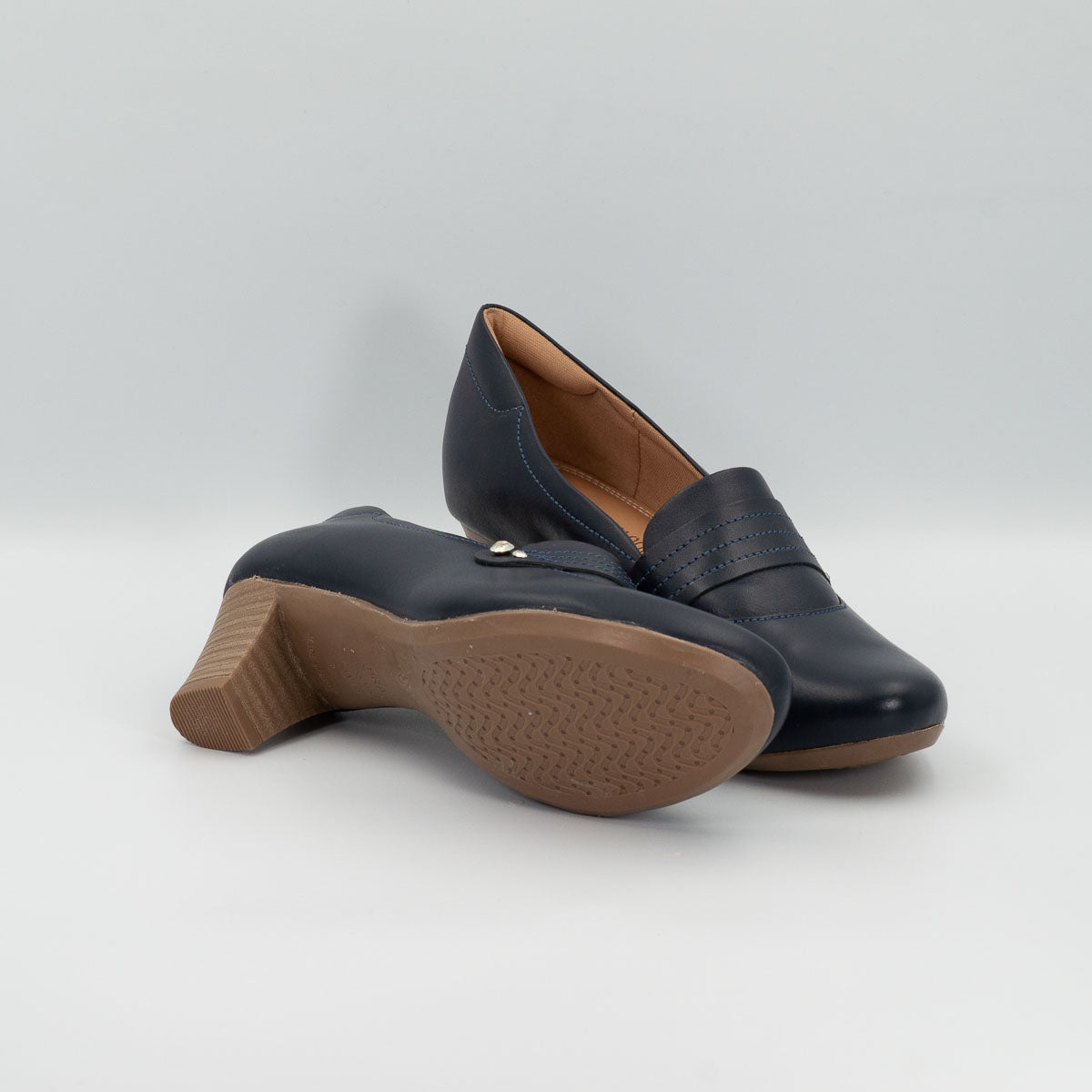 Canela shoes - bottom sole view deep sea blue Terraloom
