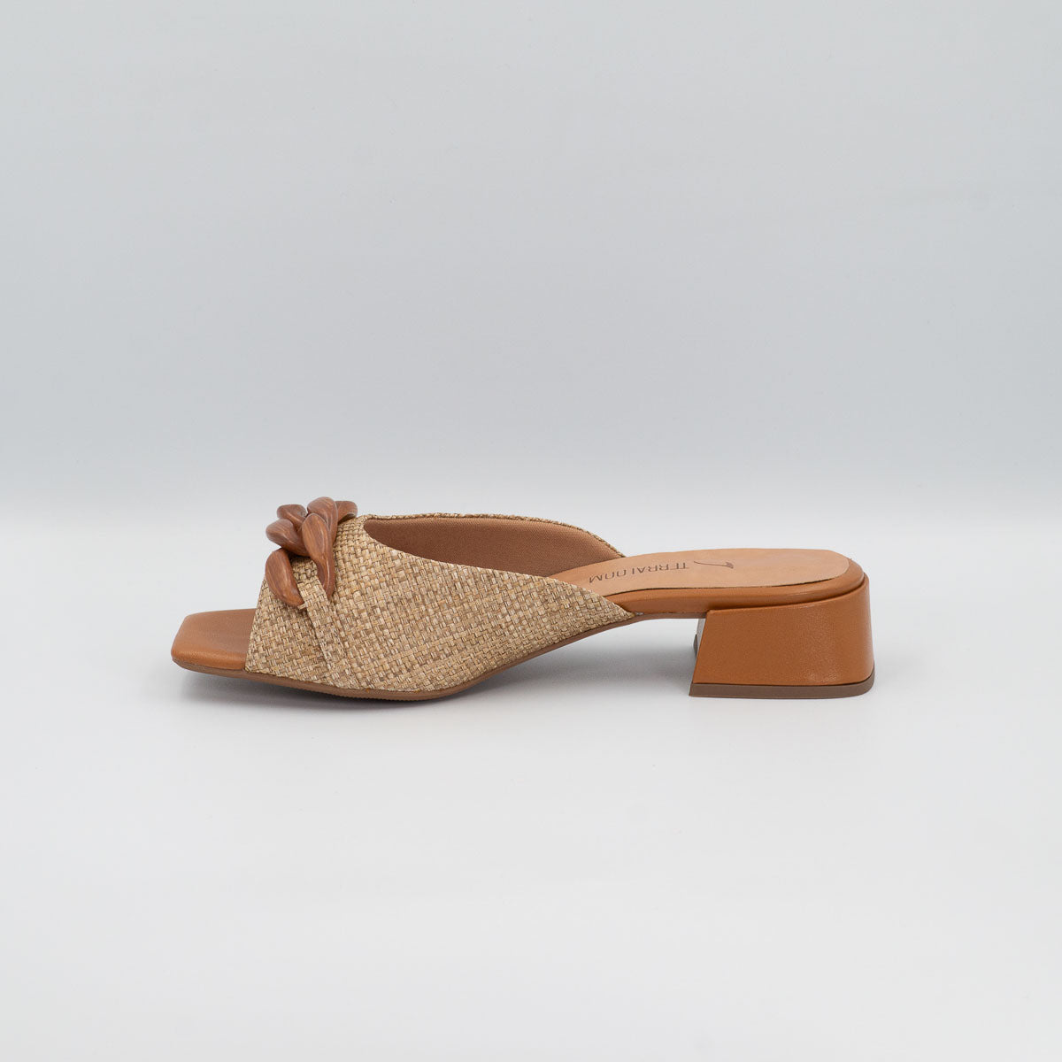 Cravo three rings mule sandal - left side profile view showing low block heel