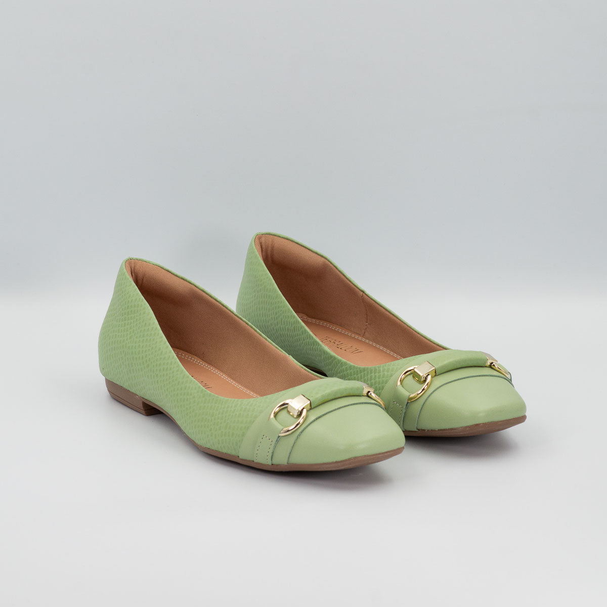 Terraloom Cupuaçu flats in scale pistachio - pair view alternative colour