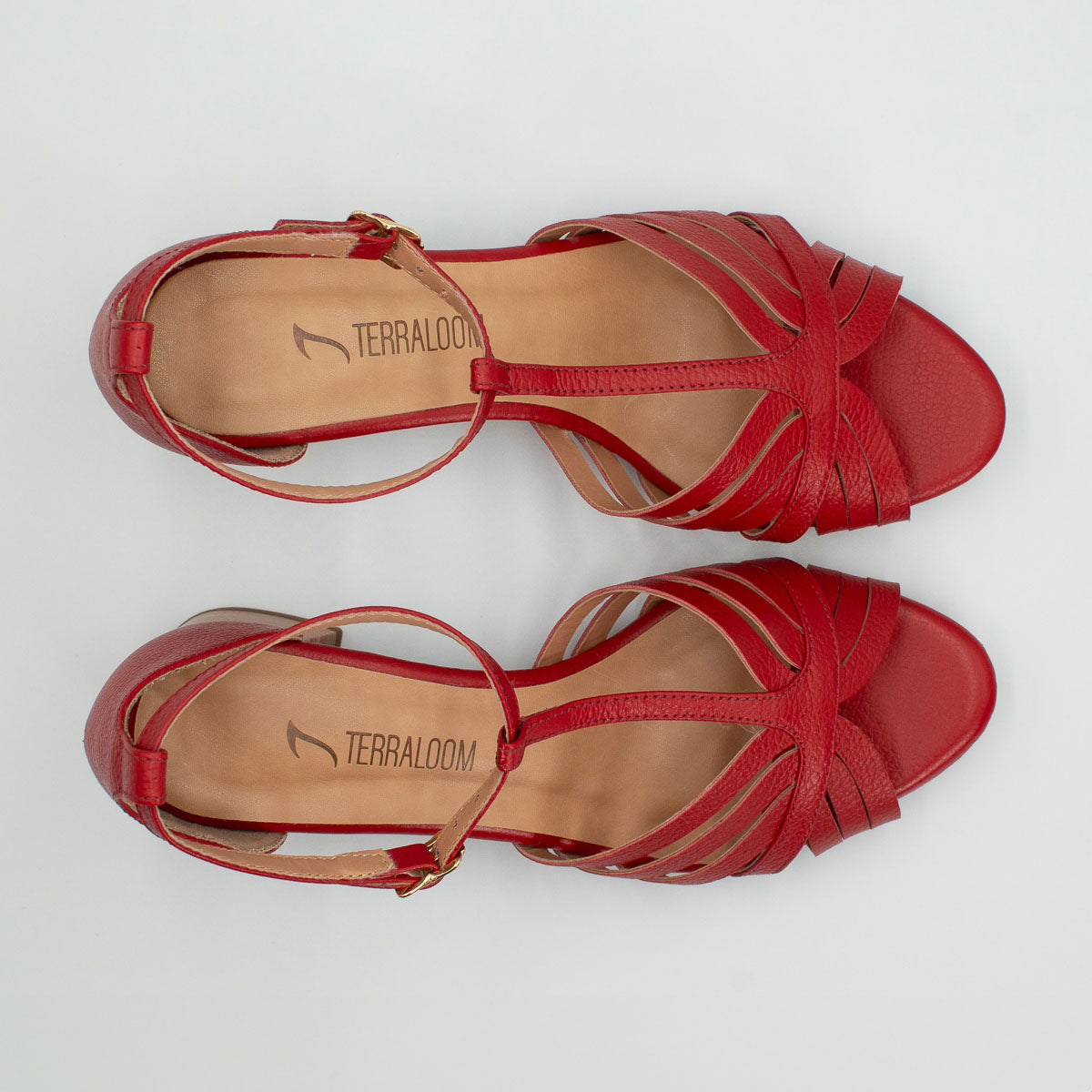 Girassol sandals - top view showing T-bar ankle strap design