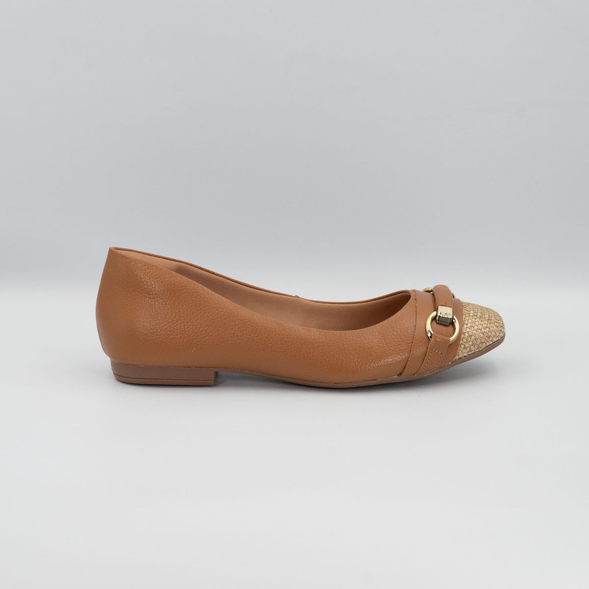 Terraloom Cupuaçu flats - right side profile view floater caramel