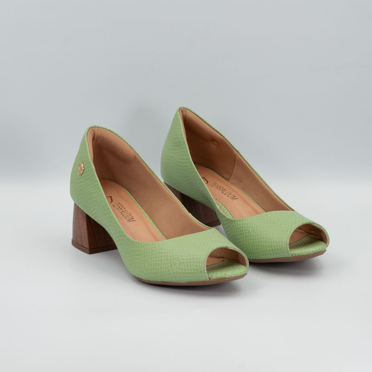 Terraloom Erva-doce pumps in scale pistachio - pair view alternative colour