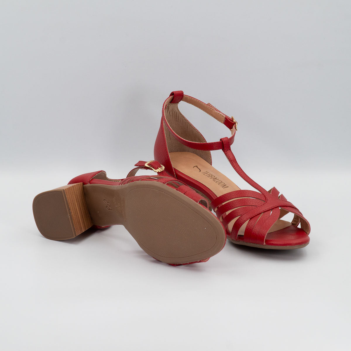 Girassol sandals - bottom sole view floater pomegranate Terraloom