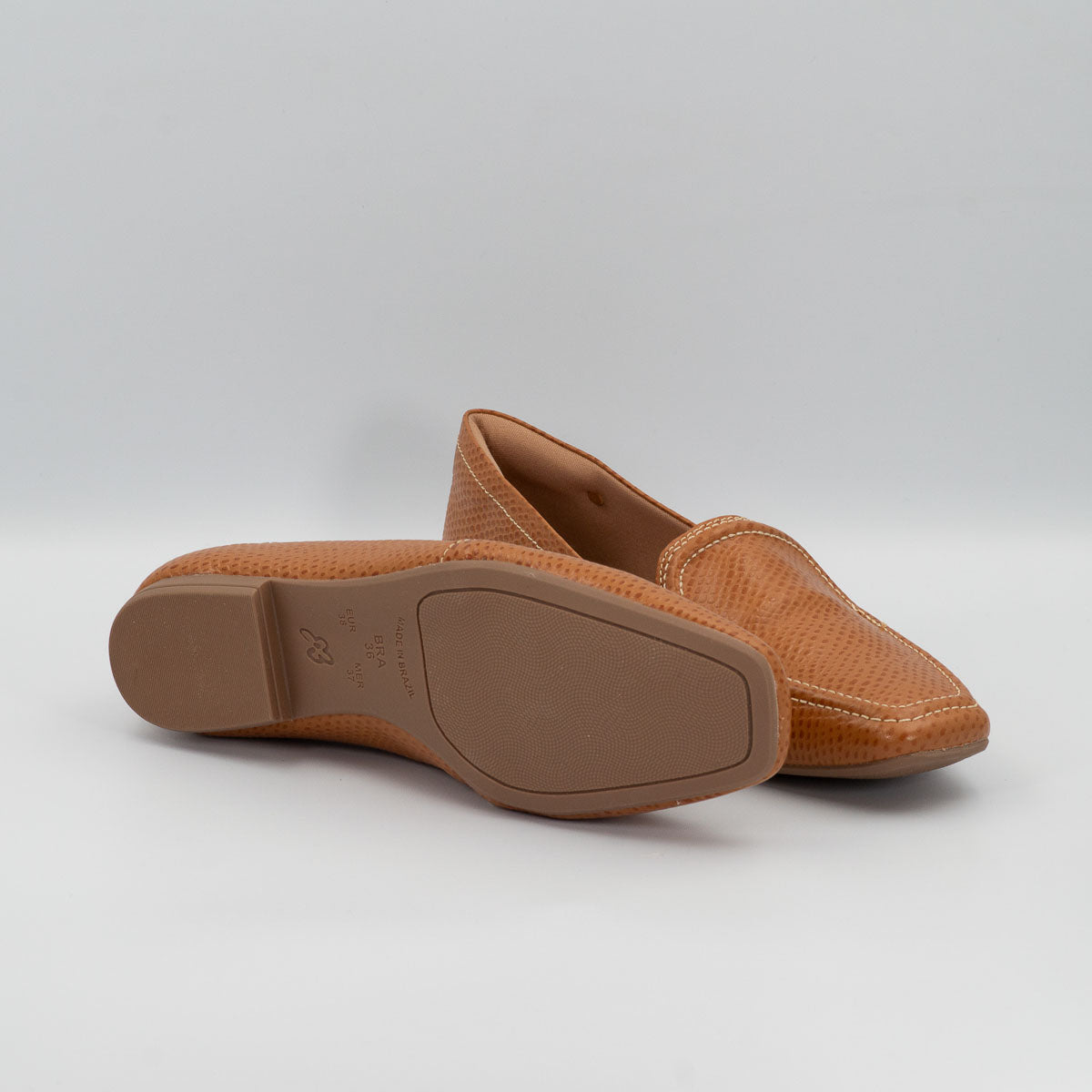 Graviola loafers - bottom sole view scale whiskey Terraloom