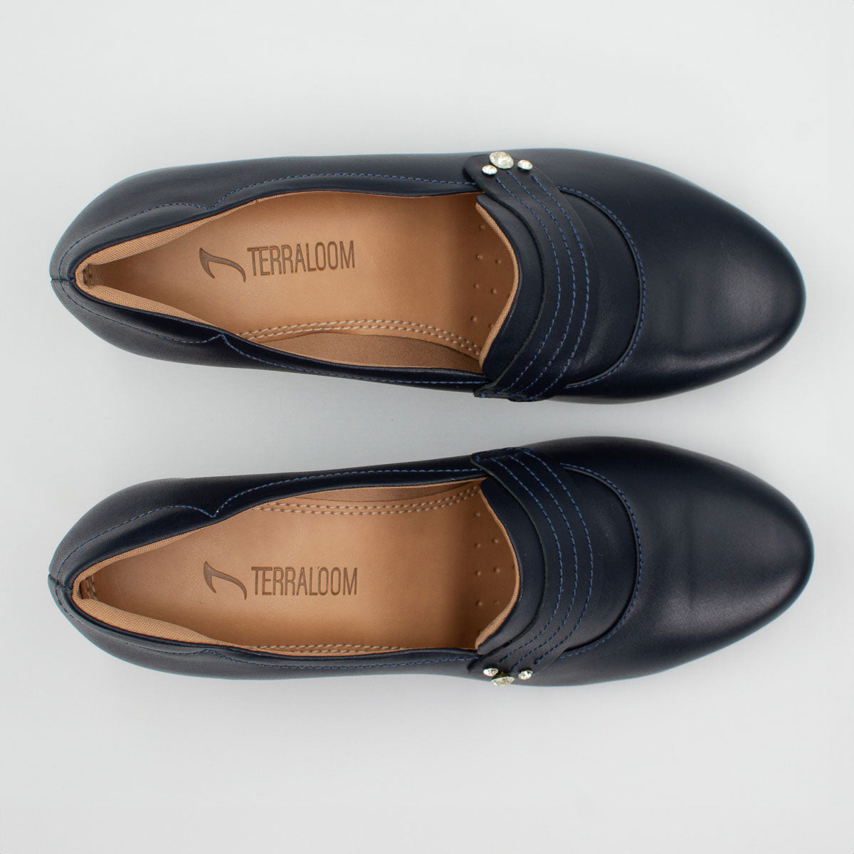 Canela shoes - top view deep sea blue Terraloom