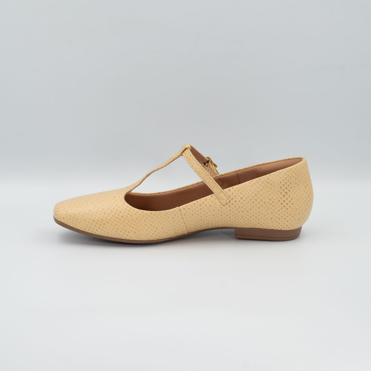 Jabuticaba T-bar ballet flat - left side profile view flat sole