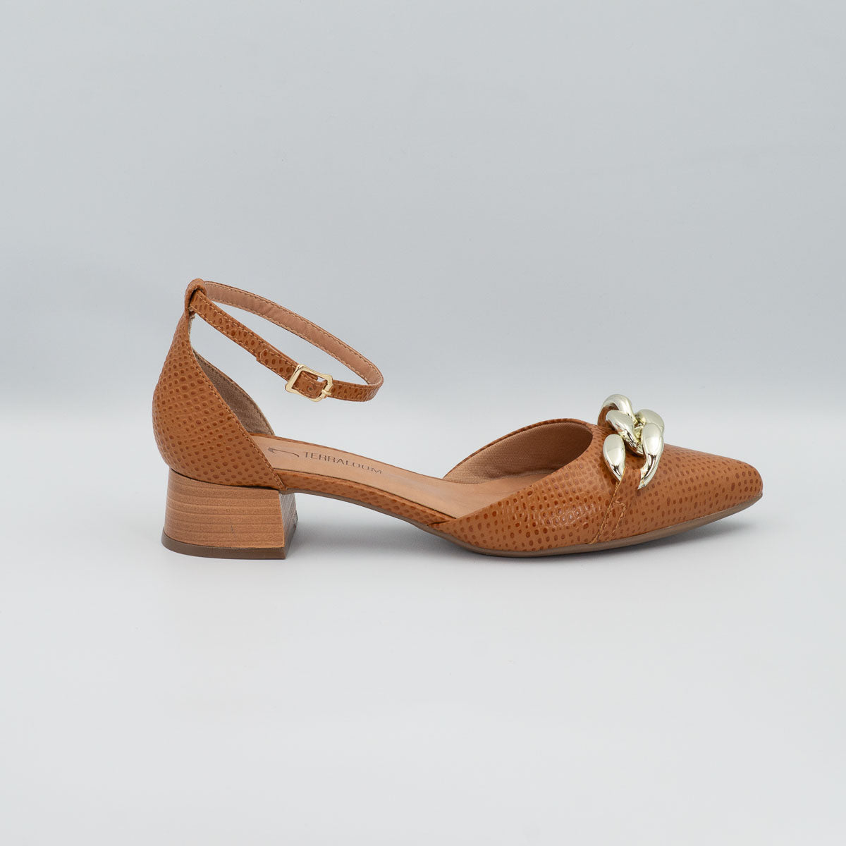 Terraloom Jambo pumps - right side profile view scale whiskey