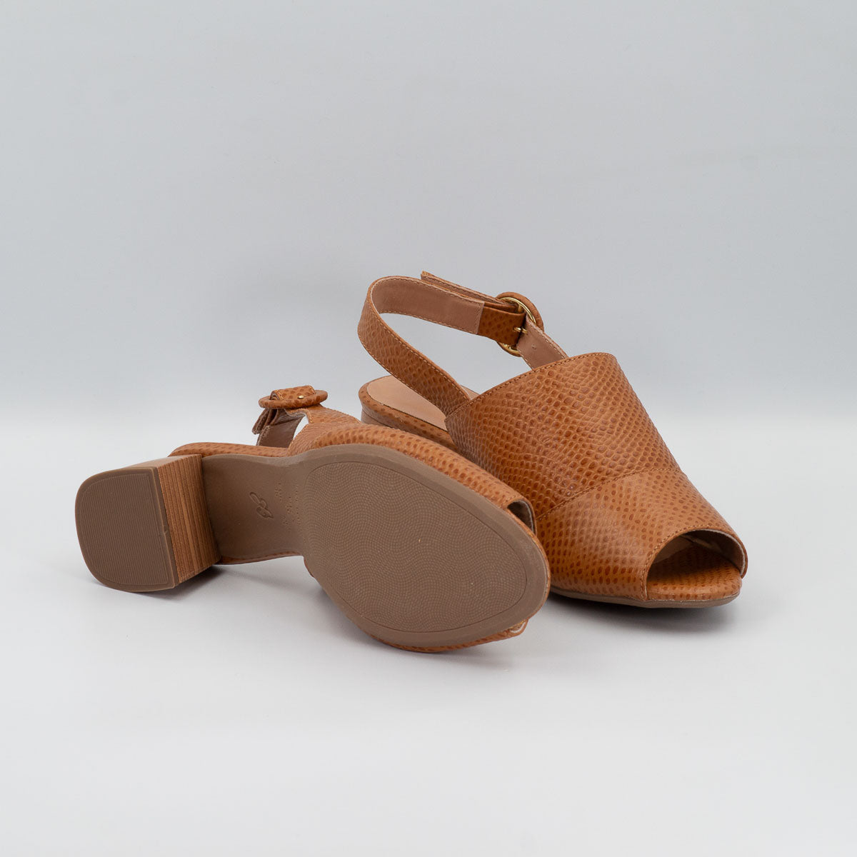 Jasmim sandals - bottom sole view scale whiskey Terraloom