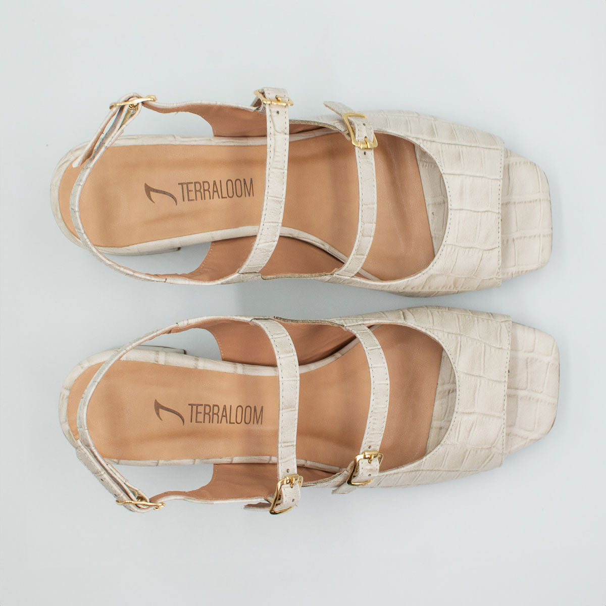 Terraloom Dália sandals - top view showing Mary-Jane strap design