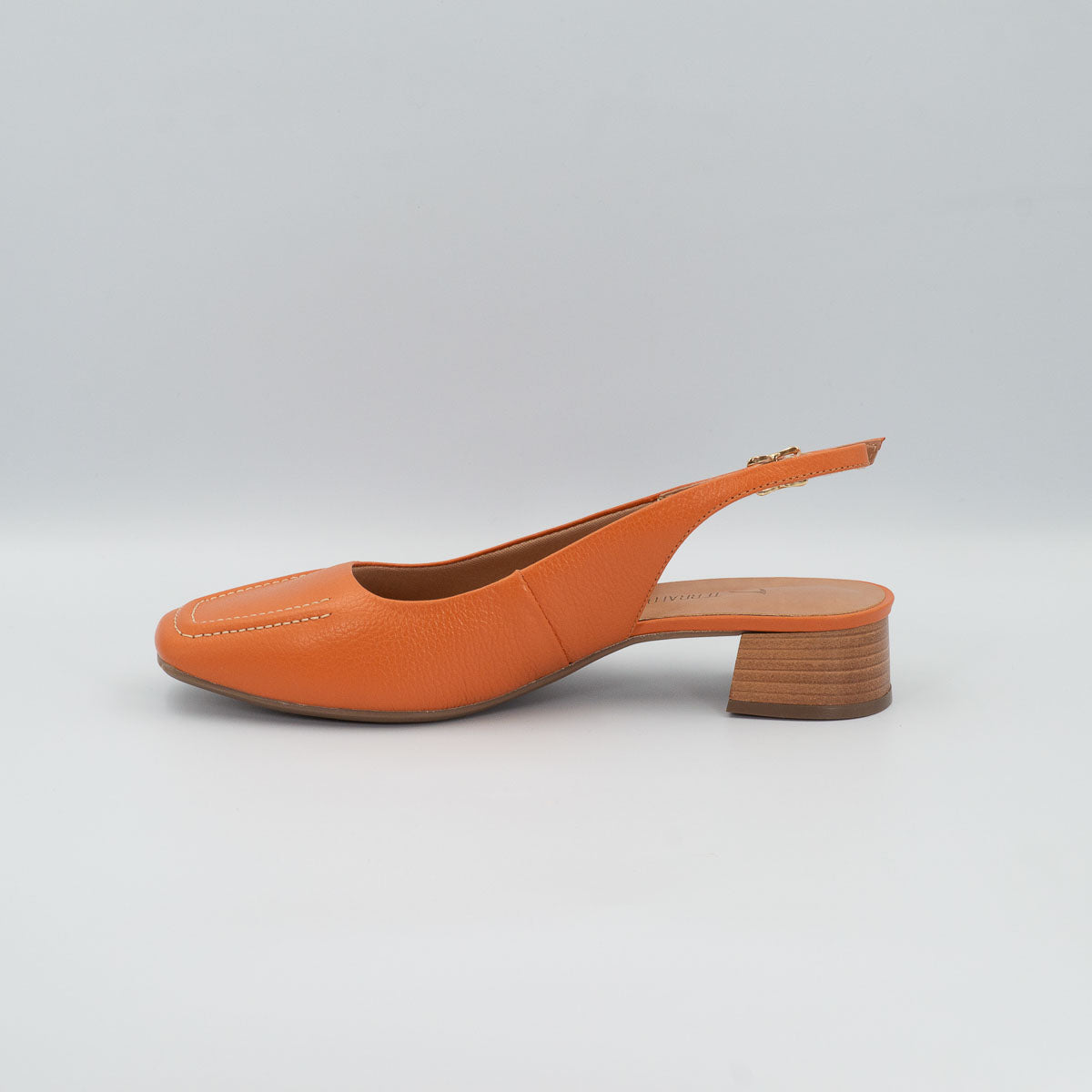 Manjerona slingback pump - left side profile view showing stacked block heel