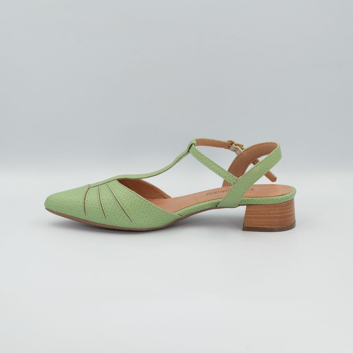 Terraloom Margarida scale pistachio pumps - left side profile view