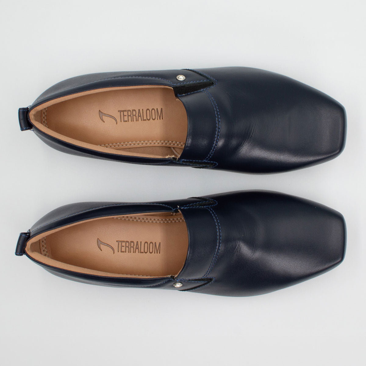 Jacarandá shoes - top view vegetal deep sea blue Terraloom