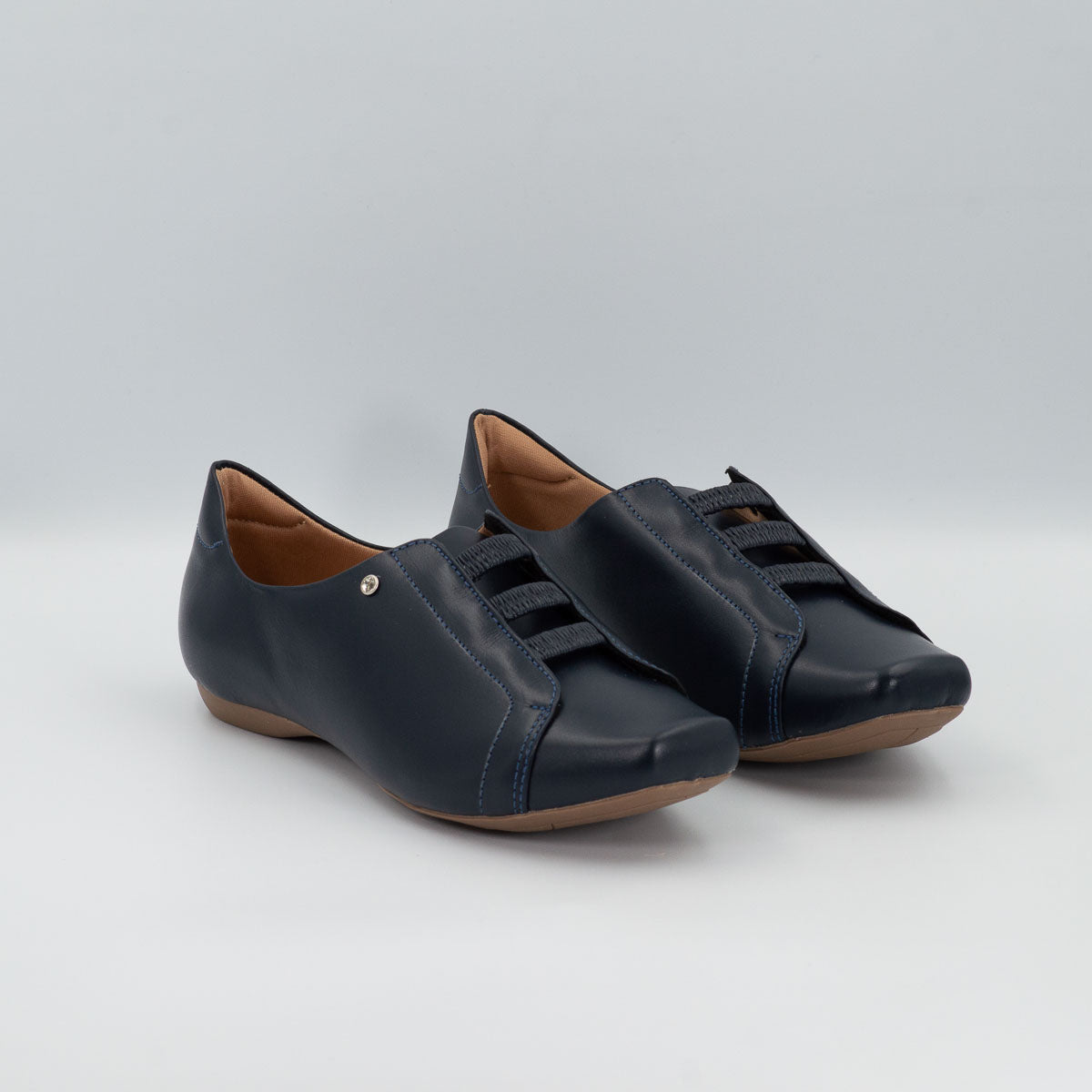 Comfortable Terraloom Pau-Brasil vegetal deep sea blue clinical comfort flat shoes - pair view