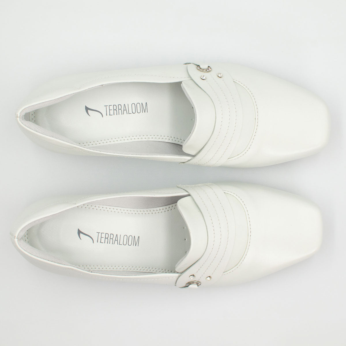 Imbuia shoes - top view white Terraloom