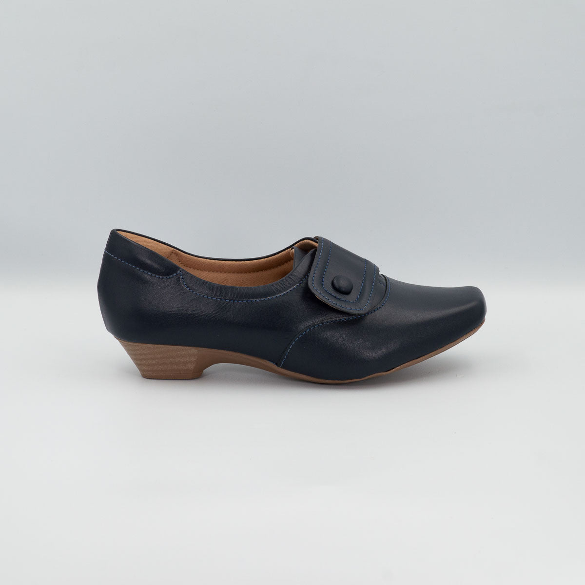 Terraloom Peroba shoes - right side profile view deep sea blue