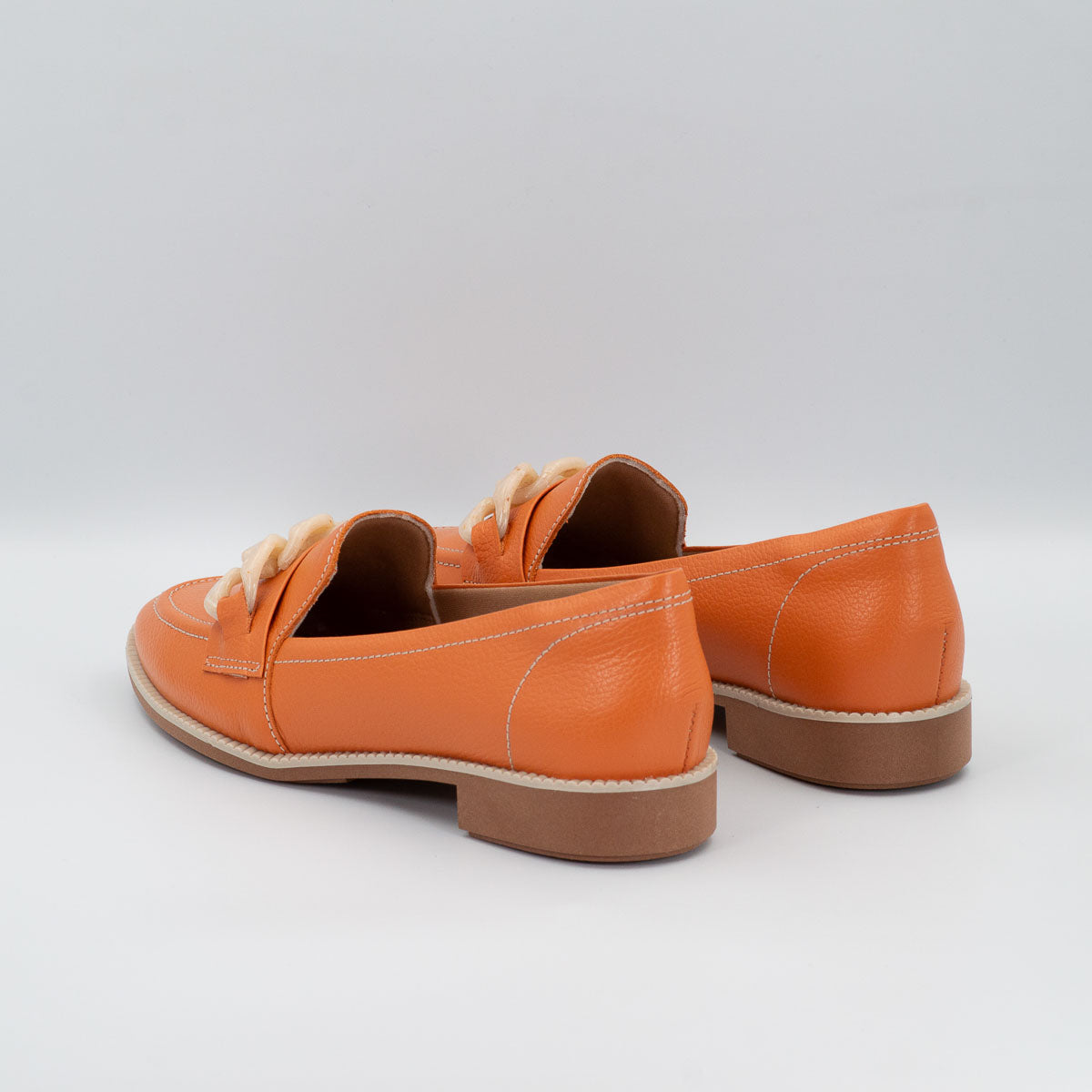 Pitanga three ring loafers - three-quarter view floater carrot