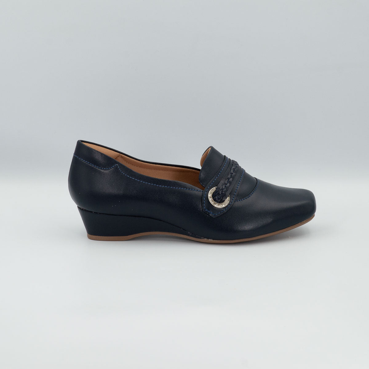 Terraloom Sapucaia shoes - right side profile view deep sea blue