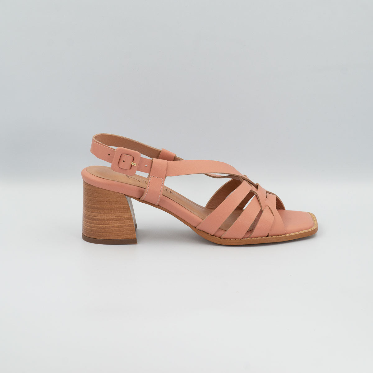 Tulipa sandal - side right profile view showing stacked heel
