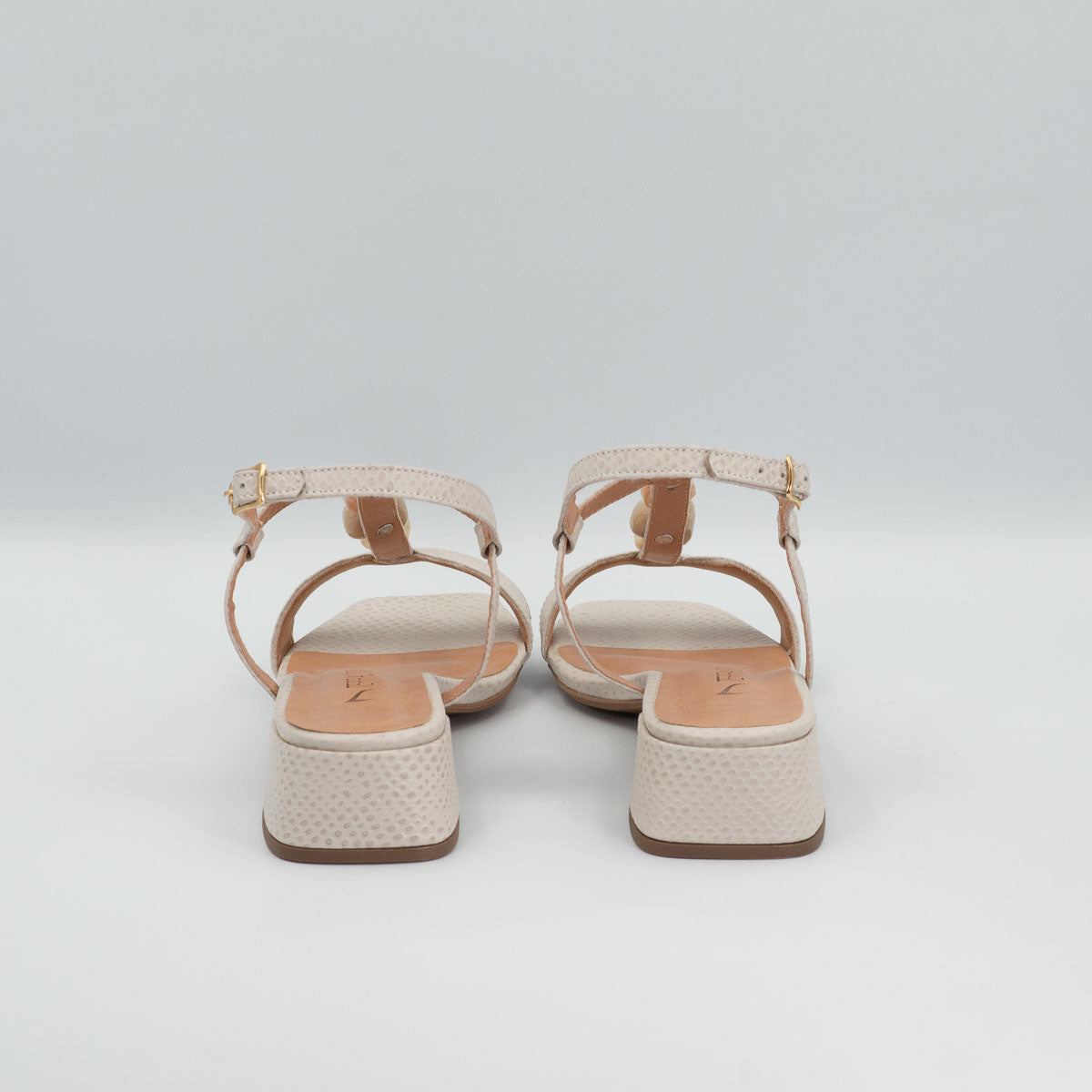 Terraloom Violeta sandals - back heel view low block