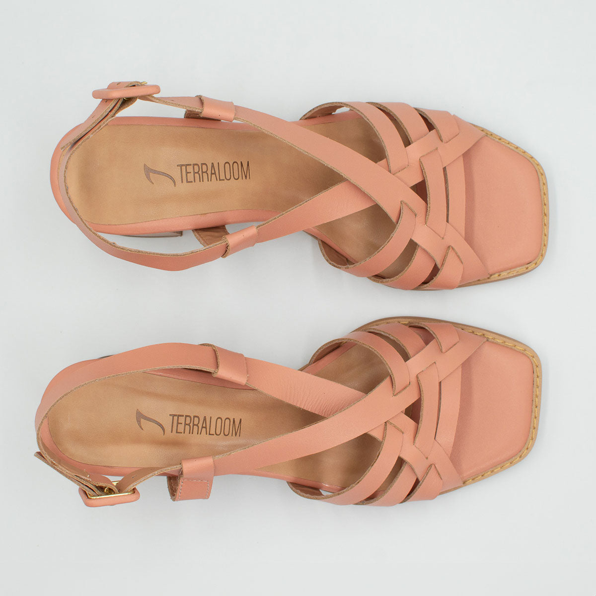 Terraloom Tulipa sandals - top view showing strappy design