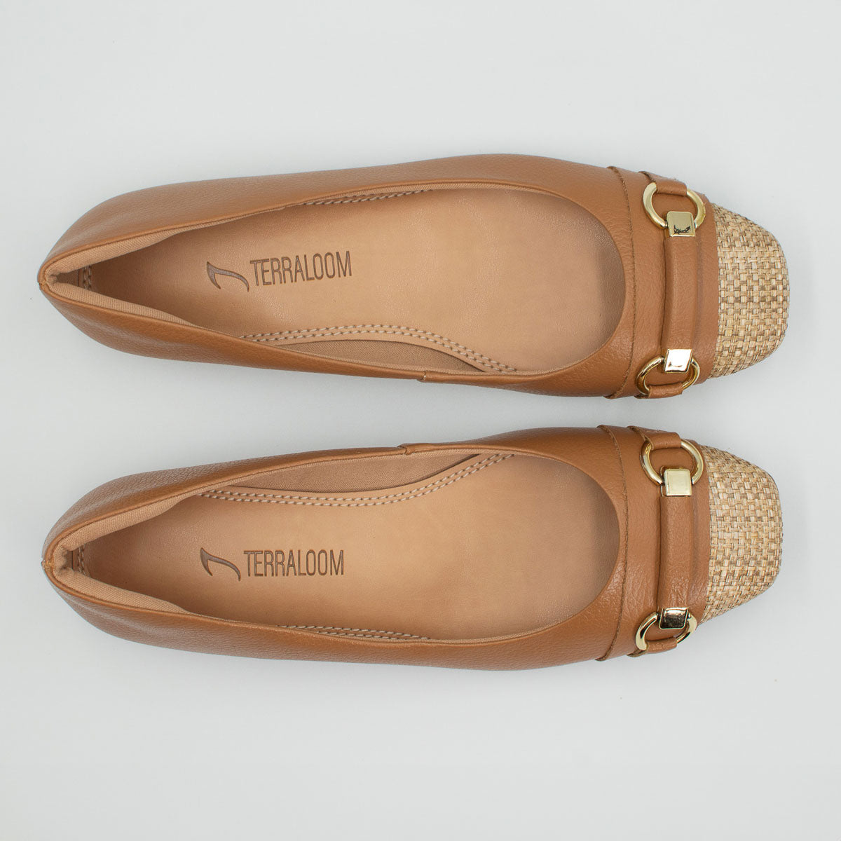 Cupuaçu flats - top view floater caramel Terraloom