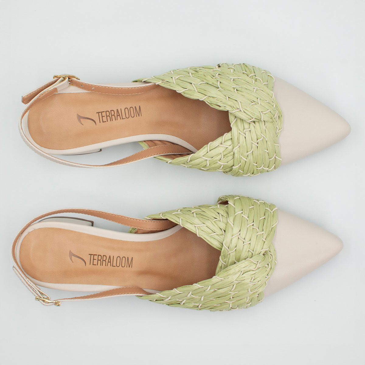 Cajá pumps - top view vegetal off-white Terraloom