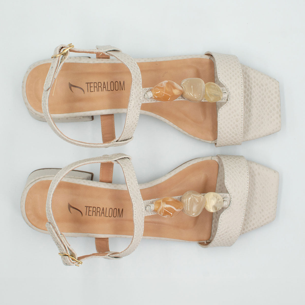 Violeta sandals - top view scale off-white Terraloom