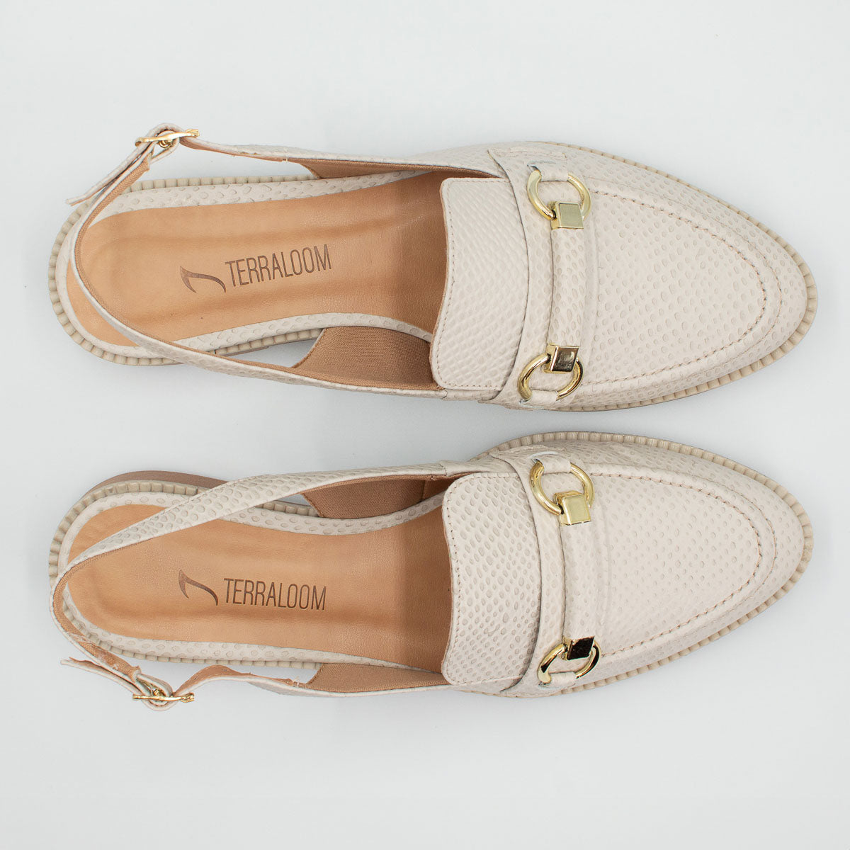 Maracujá loafers - top view scale off-white Terraloom